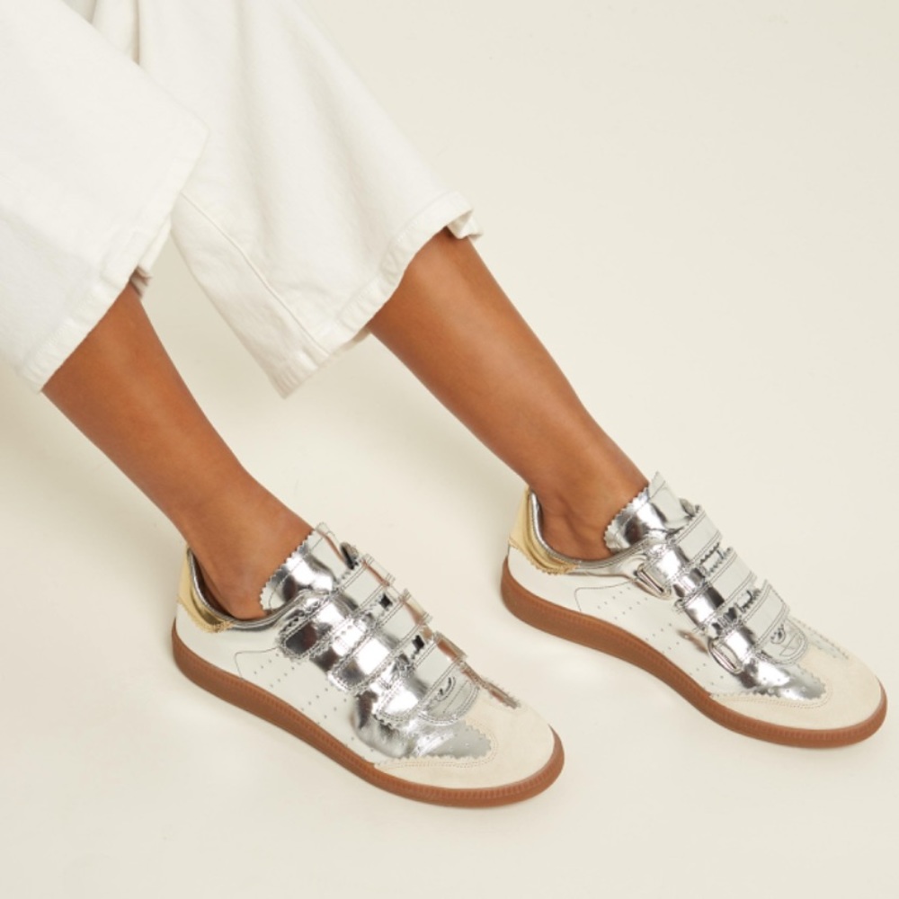 Isabel Marant Beth Metallic Leather Sneakers